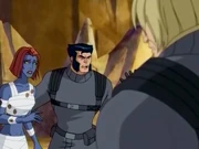 Sabretooth stops James from leaving Weapon X with Raven.