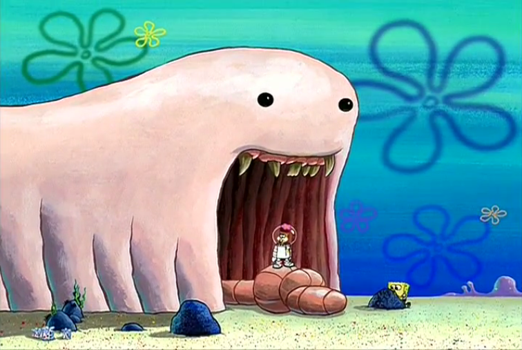 spongebob giant worm