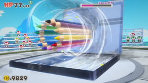 Colored Pencils using its Rainbow Roll move.