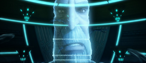 Pleased, Dooku ordered Tamson to continue their plan before cutting the transmission.