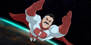 Omni-Man leaves Earth, ashamed of his actions.