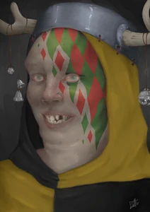 Patchface, the insane fool and jester of Stannis's court and Princess Shireen's companion. Formerly served at Dragonstone and Storm's End.