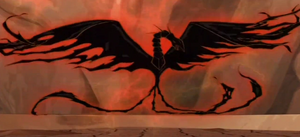Lord Darkar's full appearance in his phoenix form.