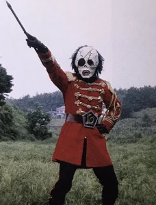 Major Skull swinging his scythe.