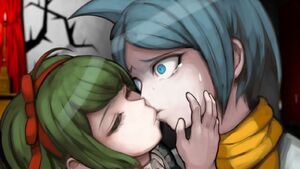 Monaca kissing Nagisa.