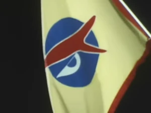 A flag displaying the mark of the Neo-Human Empire.