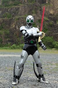 Shadow Moon wielding his Satan Saber.