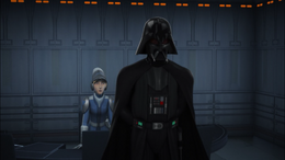 Darth Vader tells Tua that Governor Tarkin expects her.