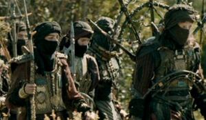 Haradrim marching through Ithilien.