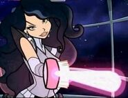 Aurora and her hairbrush-laser-blade.