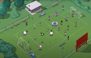 OWCAvsLOVEMUFFINSoccer.png (3.53 MB) Diminutive and the villains of L.O.V.E.M.U.F.F.I.N. ready to initiate their soccer match with the O.W.C.A. agents.