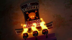 The sign to Facilier's Voodoo Emporium.