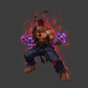 Artwork of Evil Ryu from Teppen.