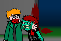 Zombeh bites Matt's arm