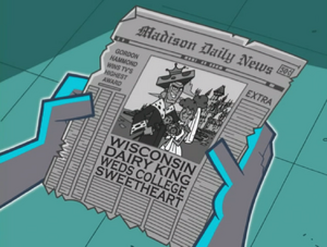 Danny finds out he screwed up the past when he sees a newspaper that Vlad married Maddie.