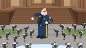 Randall Crawford leading an army of smart guns.