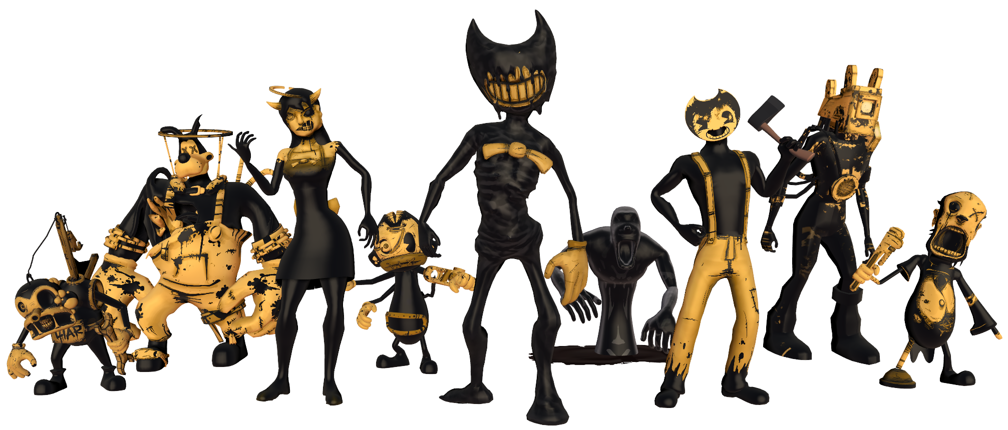 All the characters of Bendy and the ink machine by Creper64