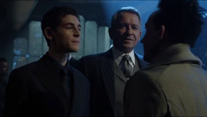 Penguin talks with Bruce Wayne