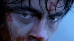 Hallam attempting to kill Bonham with a knife