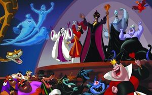 The Fates on promotional material for Mickey's House of Villains.