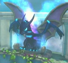 "King" Vathek sitting on the Dragon's Throne.