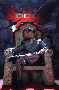 Tsukikage slouching on his throne.