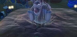 Sillydillo drilling the floor underneath Kirby...