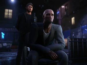 Sully Bowden with his bodyguard.