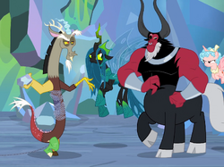 Discord, Chrysalis, Tirek, and Cozy