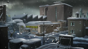 Irksome escaping from the warehouse with the other L.O.V.E.M.U.F.F.I.N. villains.