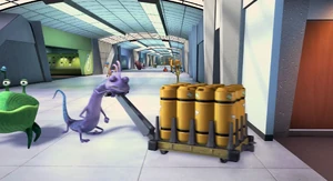 Randall sneaking into his secret base.