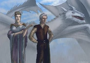 Silverwing's only two riders; Queen Alysanne Targaryen and Ulf the White.