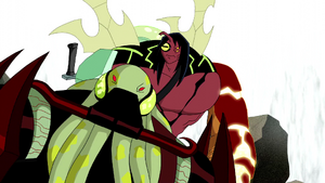 Vilgax telling Kevin that threatening Gwen and Max will draw Ben out.