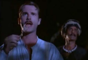 Buldeo hearing William Boone's plan to hunt down Shere Khan, much to his disgust.
