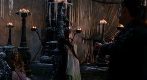 Dracula is immediately horrified as the Brides sob and whimper.