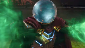 Mysterio wearing his helmet.