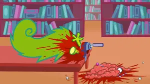 Nutty is shredded by a pencil sharpener by Fliqpy.