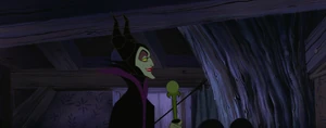 Maleficent satisfied that she managed to capture Prince Phillip.