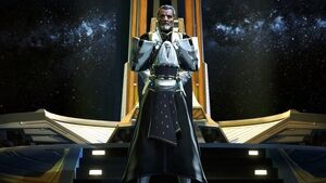 Valkorion in front of the Eternal Throne.