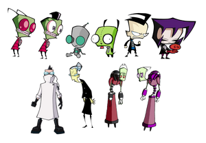Zim with the rest of the show's main cast.