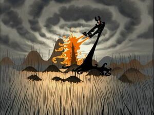 Aku begins his rampage.