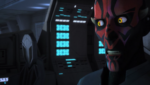 Maul gleefully mutters "He lives!" while escaping again.