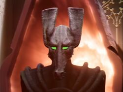 Sutekh, unmasked and trapped in the time tunnel.