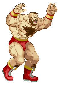 Zangief performing the Running Bear Grab.