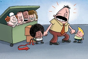 Mr. Krupp’s first time punishing George and Harold when they are in kindergarten.