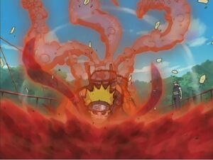 Naruto's Three-Tailed form.