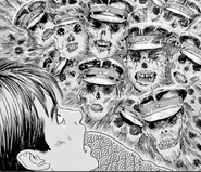 Yozo seeing the deceased spirits of soldiers.