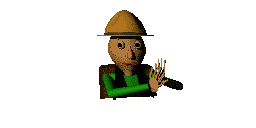 Baldi, waiting for plates to drop in the Pick-Quick-Nic minigame.