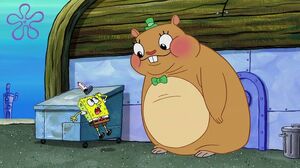 Cuddle E. Hugs meeting SpongeBob.