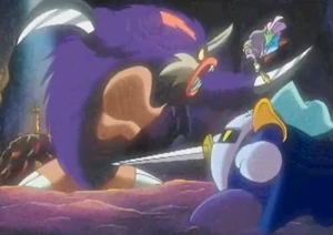 Kirisakin Battle.png (299 KB) Garlude and Meta Knight fighting Kirisakin.